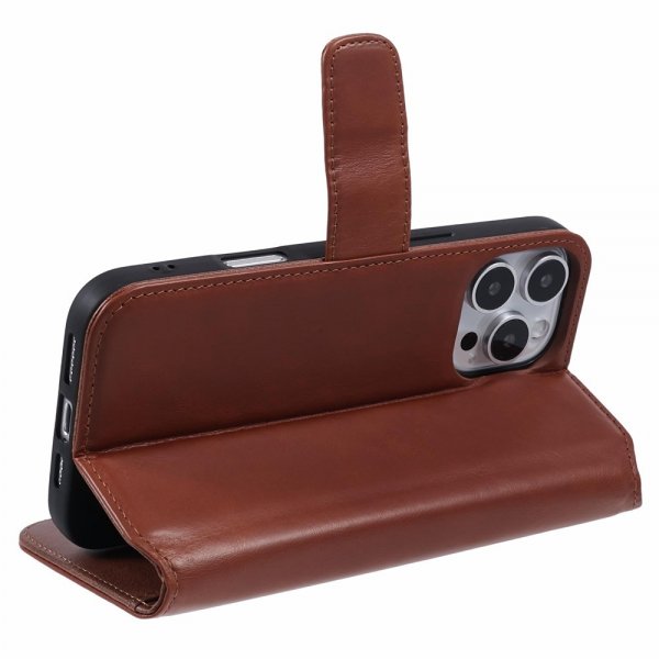 Nordic Covers iPhone 16 Pro Max Essential Leather Maple Brown -kotelo