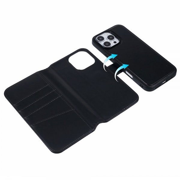 Nordic Covers iPhone 16 Pro Max MagLeather Raven Black -suojakotelo