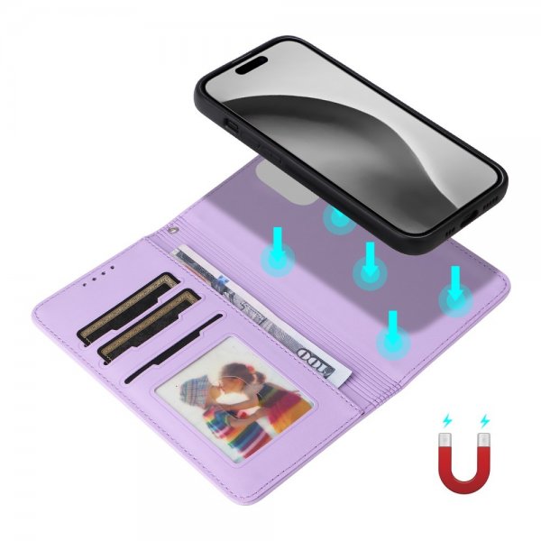 Betopnice iPhone 16 Pro Max -kotelo irrotettavalla kuorella 005 Violetti