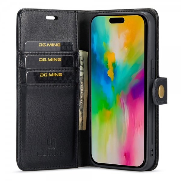 Dg.Ming iPhone 16 Pro Max -kotelo irrotettavalla kuorella, musta