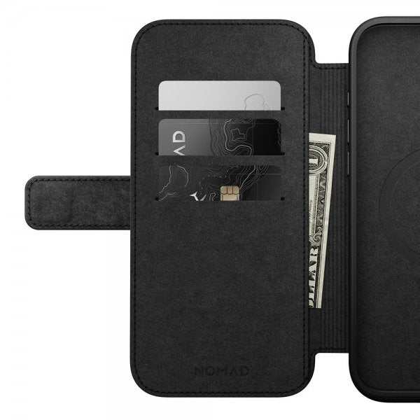 Nomad iPhone 16 Pro Max Modern Leather Folio -suojakotelo, musta