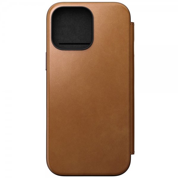 Nomad iPhone 16 Pro Max Modern Leather Folio -suojakotelo, English Tan