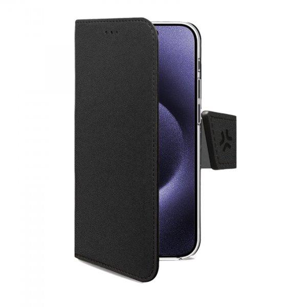 Celly iPhone 16 Pro Max -suojakotelo Wally Wallet Case, musta