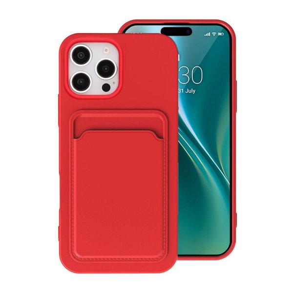 iPhone 16 Pro Max Kuoret Korttipidike Punainen