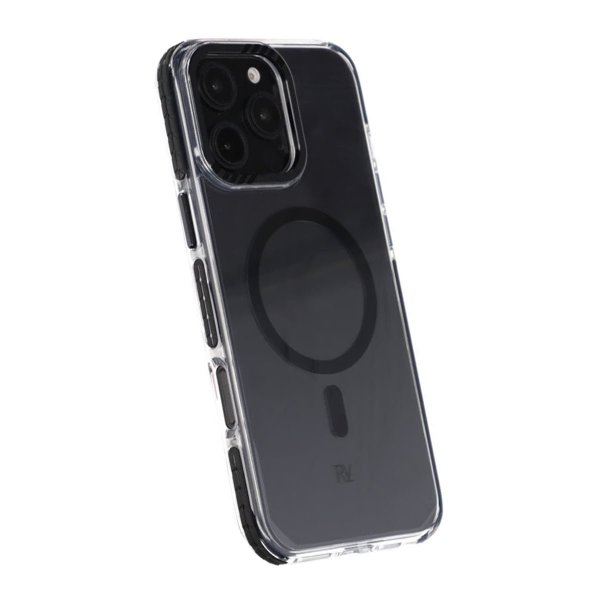 Rvelon iPhone 16 Pro Max Kuori TPU MagSafe Musta/Läpinäkyvä