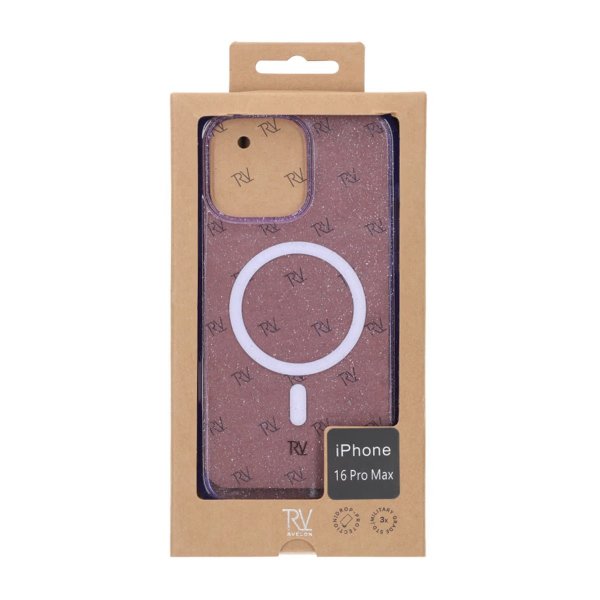 Rvelon iPhone 16 Pro Max Kuori Glitter MagSafe Violetti