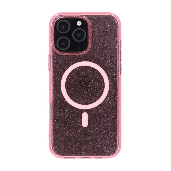 Rvelon iPhone 16 Pro Max Kuori Glitter MagSafe Pinkki