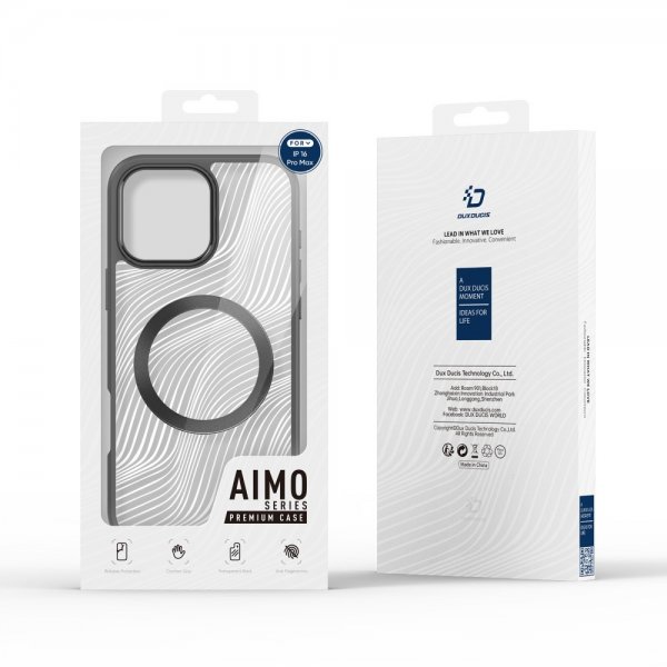 Dux Ducis iPhone 16 Pro Max -suojakuori Aimo Series MagSafe Musta