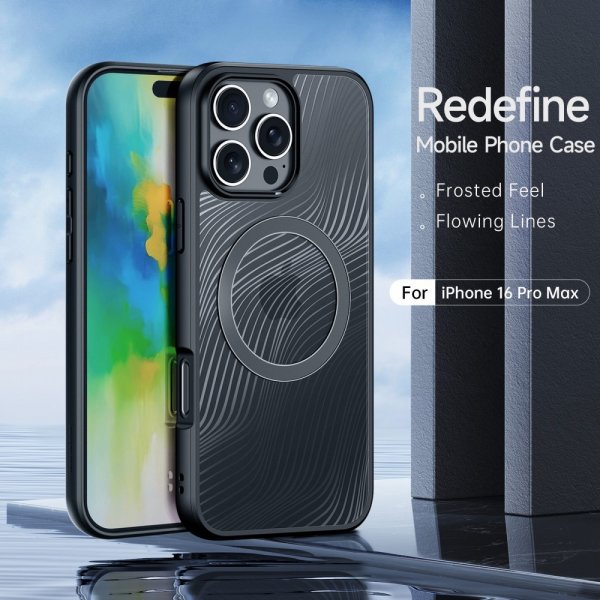 Dux Ducis iPhone 16 Pro Max -suojakuori Aimo Series MagSafe Musta