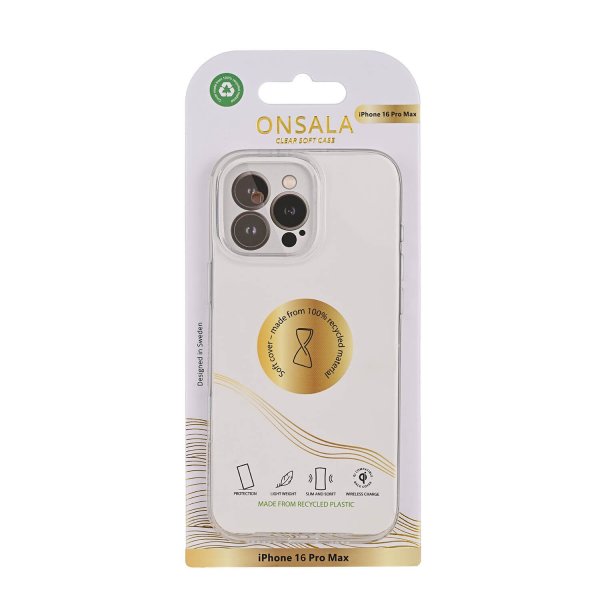 Onsala iPhone 16 Pro Max -kuori Kierrätettyä TPU:ta Läpinäkyvä