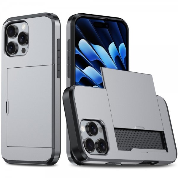 iPhone 16 Pro Max Kuoret Card Slide Harmaa