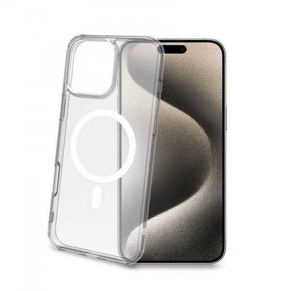 Celly iPhone 16 Pro Max GELSKINMAG MagSafe Kuori Läpinäkyvä Valkoinen