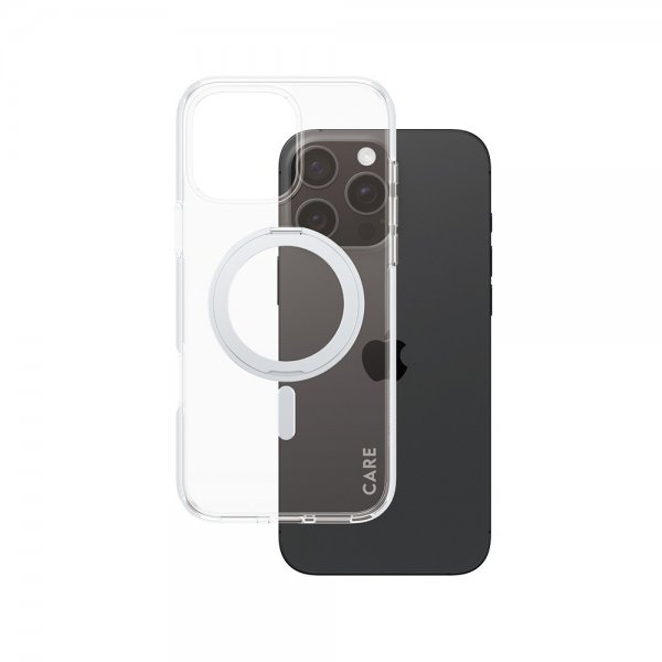 CARE by PanzerGlass iPhone 16 Pro Max -suojakuori Kickstand MagSafe, hopea
