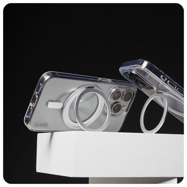 CARE by PanzerGlass iPhone 16 Pro Max -suojakuori Kickstand MagSafe, hopea
