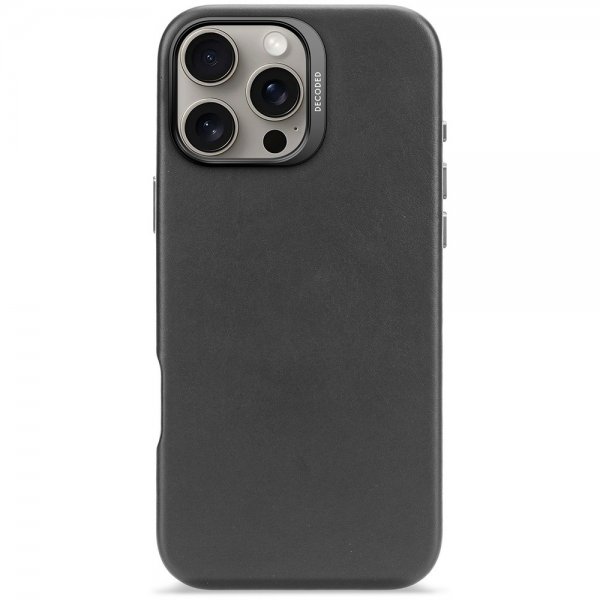Decoded iPhone 16 Pro Max Skal Leather Backcover Musta