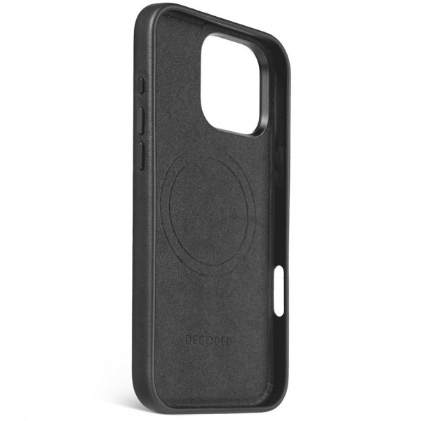 Decoded iPhone 16 Pro Max Skal Leather Backcover Musta