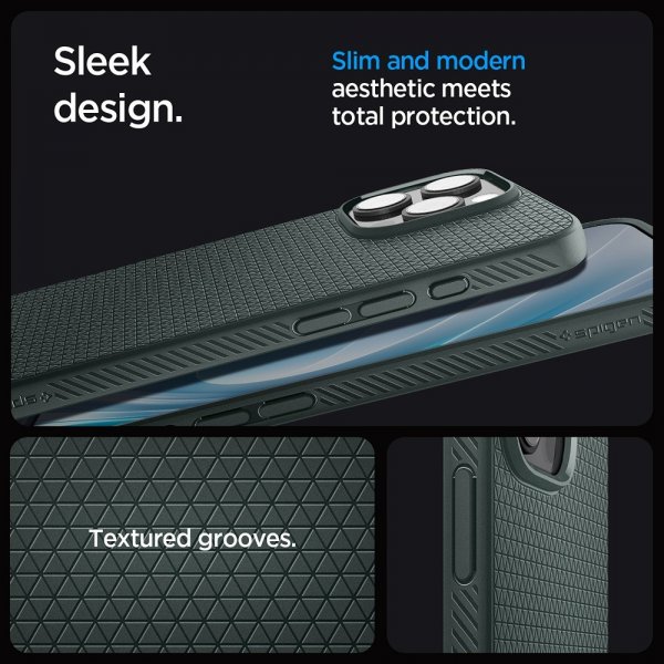 Spigen iPhone 16 Pro Max -suojakuori Liquid Air Abyss Green