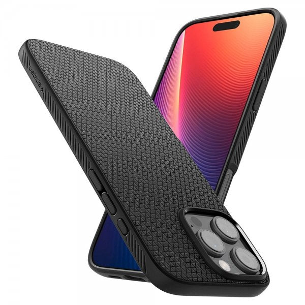 Spigen iPhone 16 Pro Max -suojakuori Liquid Air Mattamusta
