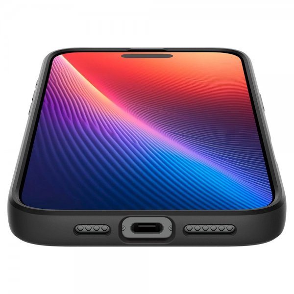 Spigen iPhone 16 Pro Max -suojakuori Liquid Air Mattamusta