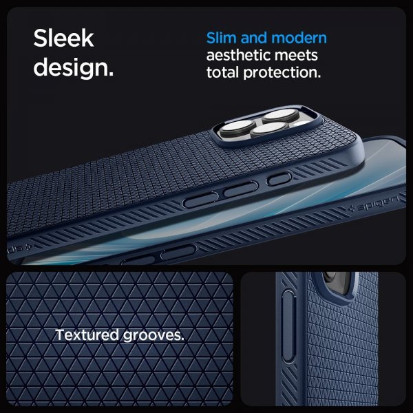 Spigen iPhone 16 Pro Max -kuori Liquid Air Navy Blue