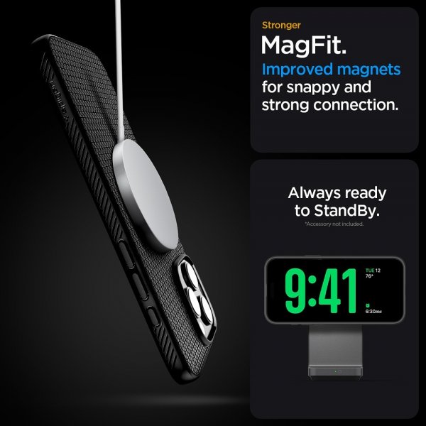 Spigen iPhone 16 Pro Max -kuori Liquid Air T MagFit Mattamusta