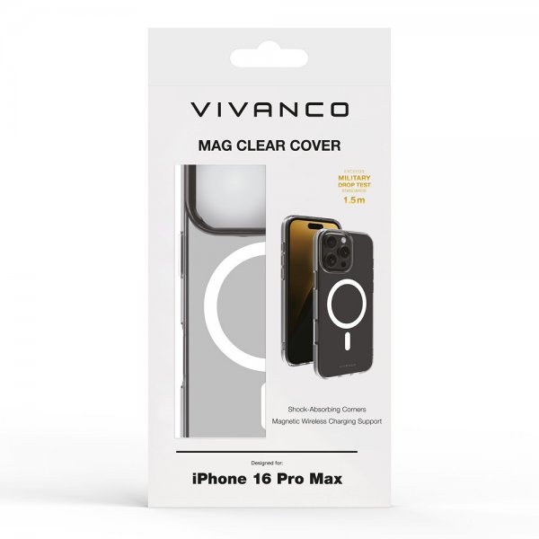 Vivanco iPhone 16 Pro Max Kuori Mag Clear Läpinäkyvä