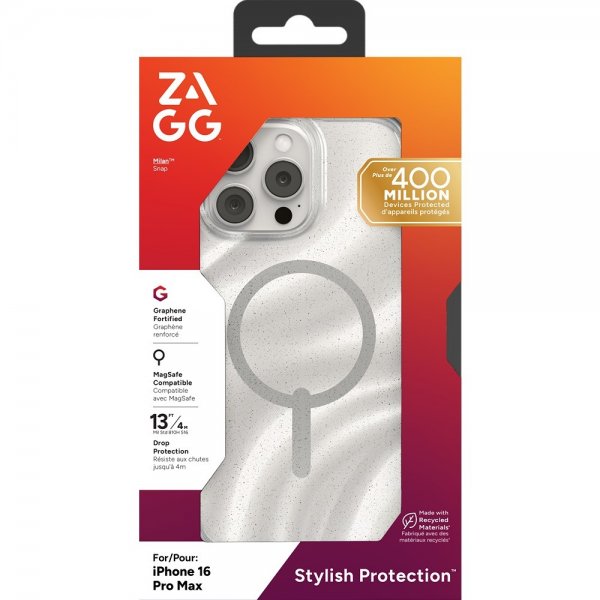 ZAGG iPhone 16 Pro Max -kuori Milan Snap Swirl Glitter