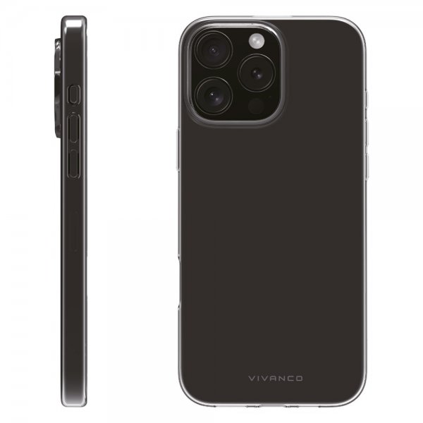 Vivanco iPhone 16 Pro Max -suojakuori Super Slim, läpinäkyvä