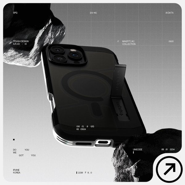 Spigen iPhone 16 Pro Max Kuori Tough Armor MagFit Frost Black
