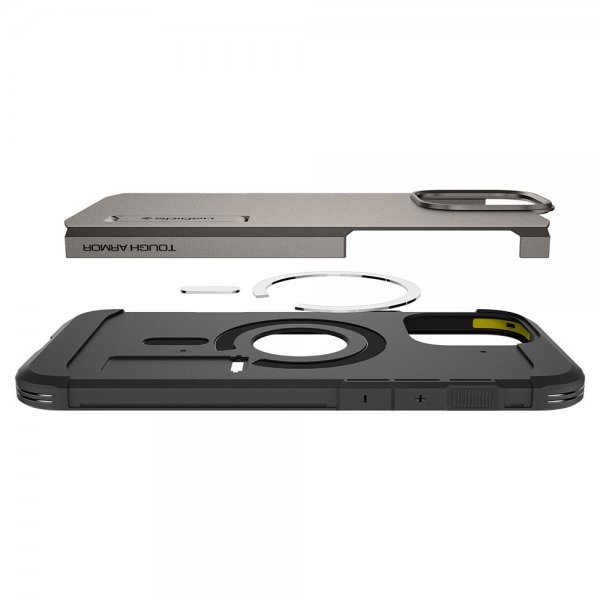 Spigen iPhone 16 Pro Max -suojakuori Tough Armor MagFit Gunmetal
