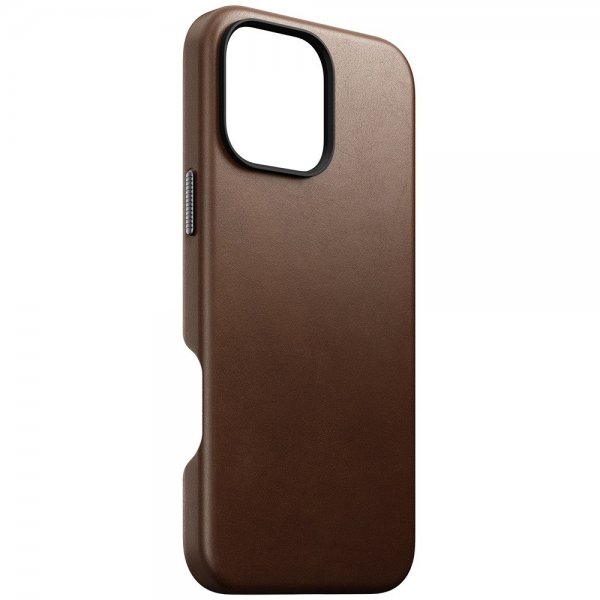 Nomad iPhone 16 Pro Max -suojakuori, perinteinen nahkakuori, ruskea