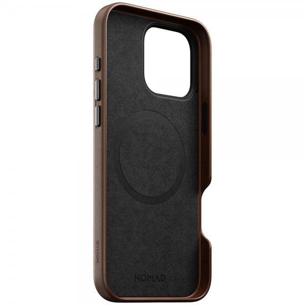 Nomad iPhone 16 Pro Max -suojakuori, perinteinen nahkakuori, ruskea