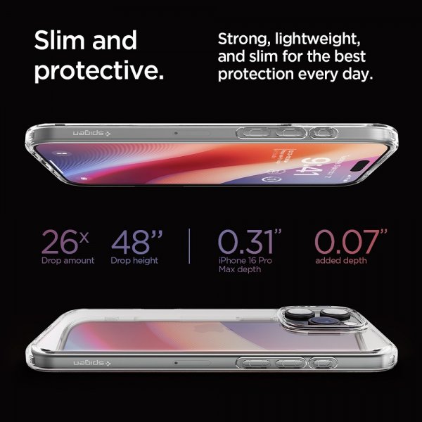 Spigen iPhone 16 Pro Max -suojakuori Ultra Hybrid Crystal Clear