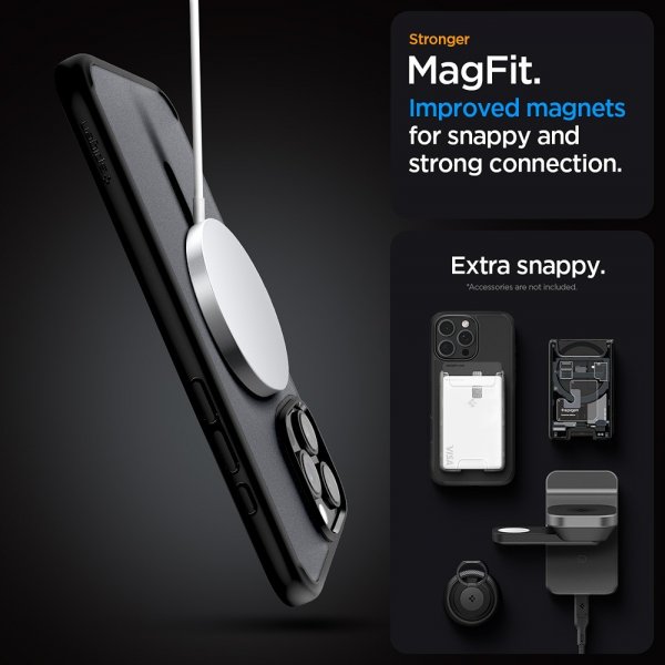 Spigen iPhone 16 Pro Max -suojakuori Ultra Hybrid MagFit Frost Black
