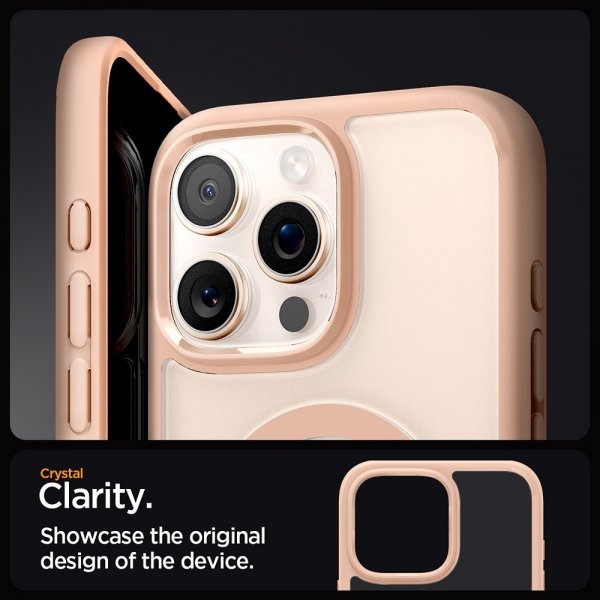 Spigen iPhone 16 Pro Max -suojakuori Ultra Hybrid MagFit Rose Titanium