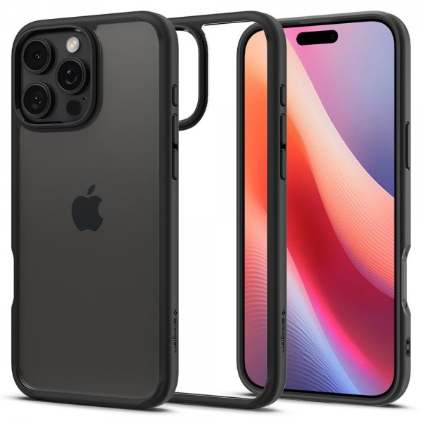 Spigen iPhone 16 Pro Max -suojakuori, Ultra Hybrid, mattamusta