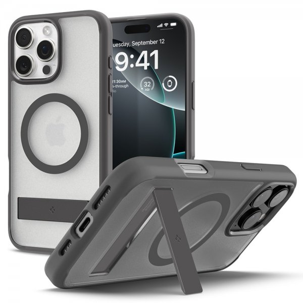 Spigen iPhone 16 Pro Max -suojakuori Ultra Hybrid S MagFit Frost Gray