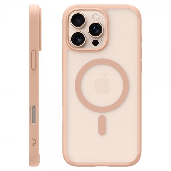 Spigen iPhone 16 Pro Max -suojakuori Ultra Hybrid T MagFit Frost Rose Titanium