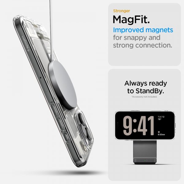 Spigen iPhone 16 Pro Max -suojakuori Ultra Hybrid Zero One MagFit Natural Titanium