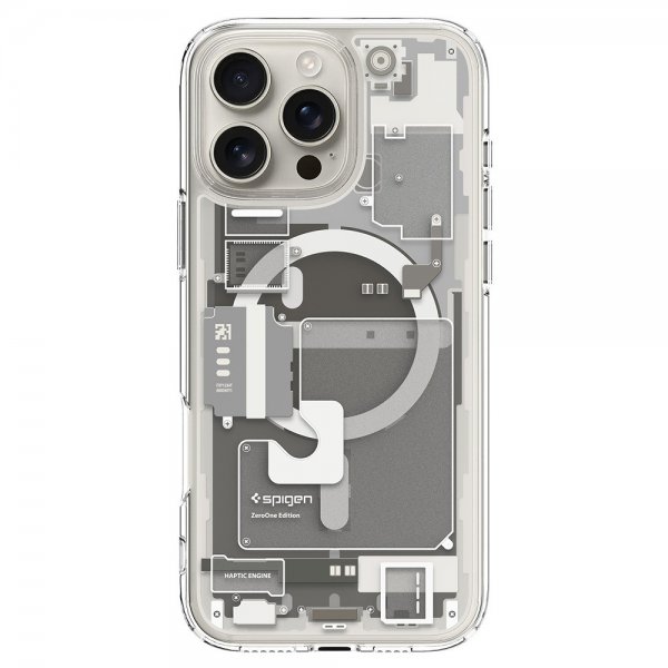 Spigen iPhone 16 Pro Max -suojakuori Ultra Hybrid Zero One MagFit Natural Titanium