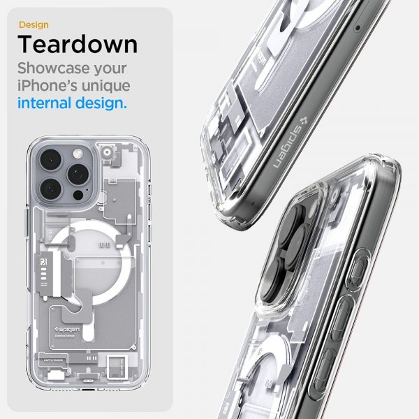 Spigen iPhone 16 Pro Max -suojakuori Ultra Hybrid Zero One MagFit, valkoinen