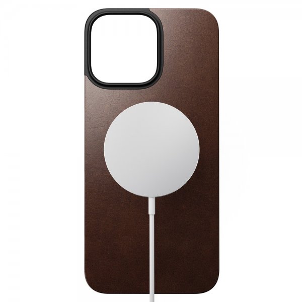 Nomad iPhone 16 Pro Max Skin, magneettinen nahkakuori, Rustic Brown