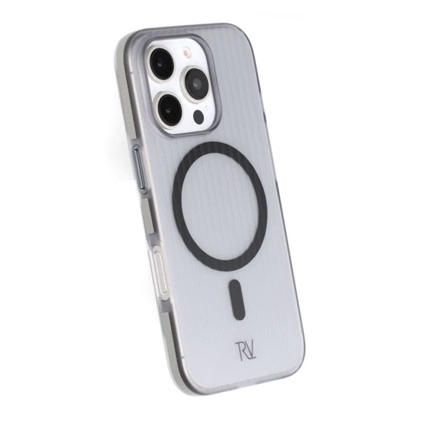 Rvelon iPhone 16 Pro -kuori, aaltoileva, MagSafe, harmaa