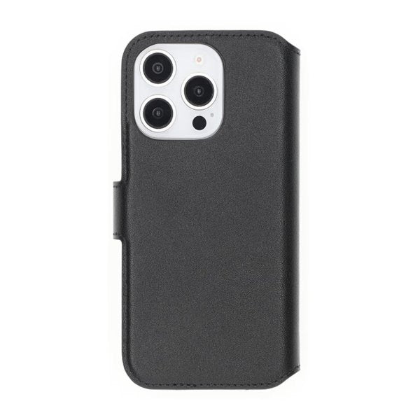 Rvelon iPhone 16 Pro Kotelo Aitoa nahkaa, korttipaikka, musta