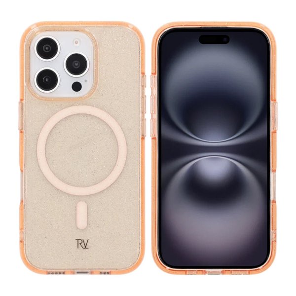 Rvelon iPhone 16 Pro Kuori Glitter MagSafe Kulta