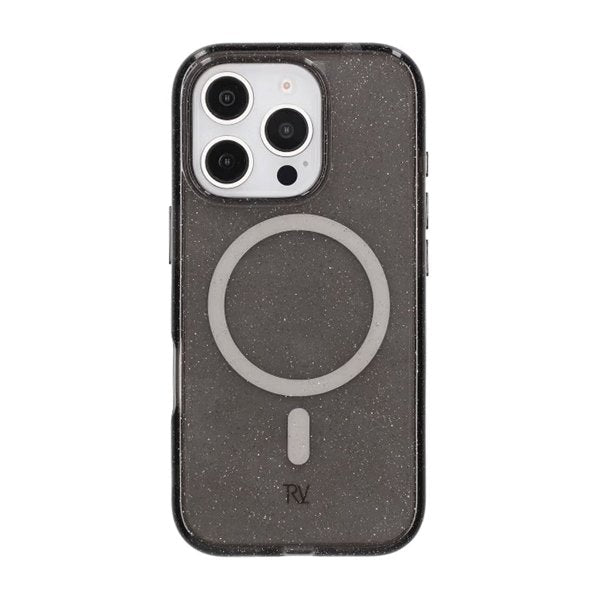 Rvelon iPhone 16 Pro Kuori Glitter MagSafe Musta