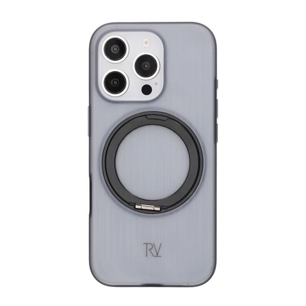 Rvelon iPhone 16 Pro -kuori, kierrettävä MagSafe-jalusta, musta
