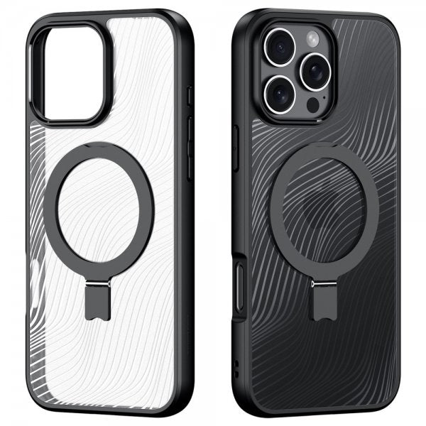 Dux Ducis iPhone 16 Pro Kuori Aimo Series MagSafe Jalusta Musta