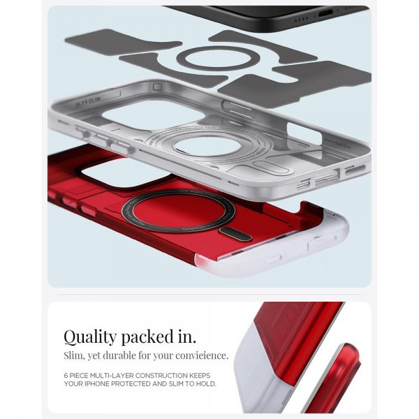Spigen iPhone 16 Pro -kuori Classic C1 MagFit Ruby