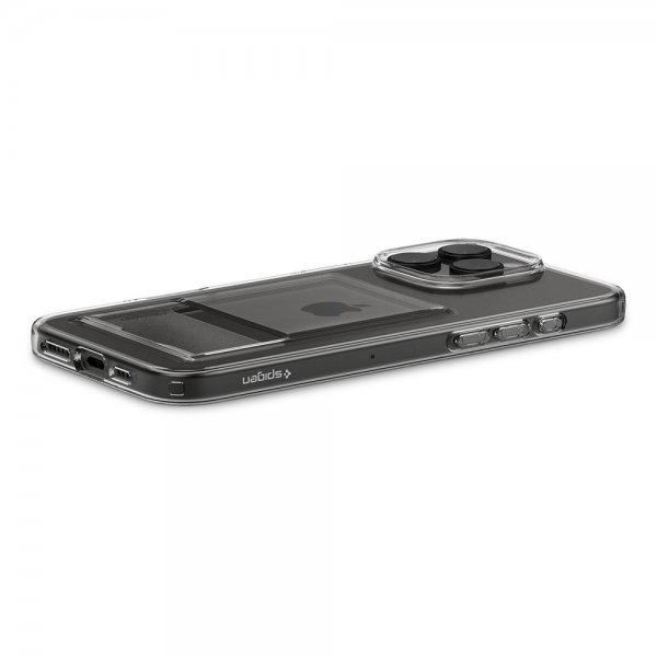 Spigen iPhone 16 Pro -suojakuori Crystal Slot, kristallinkirkas